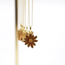 Ketting Goud Emaille Bloem