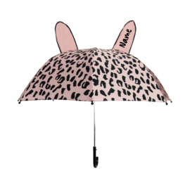 Umbrella Pink Leopard met Naam