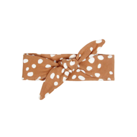 Hair band Bow Peach White Dots AW21