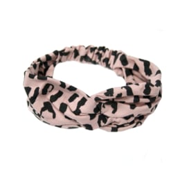 Haarband Twisted Pink Leopard
