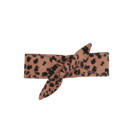 Hair band Bow Old Coral Leopard AW21
