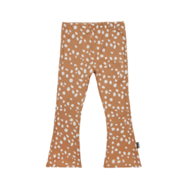 Flared Pants Peach White dots