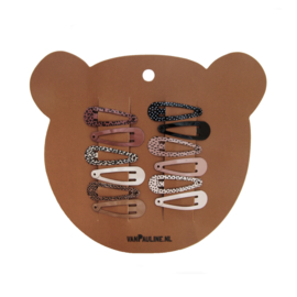 Hairclips Bear Dot & Leopard (3 cm)