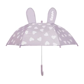 Umbrella Lila Hearts met Naam