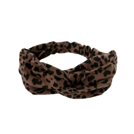 Haarband Twisted Brown Leopard