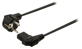 Schuko Powercable Schuko Male, right-angled, 200cm