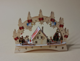 3D miniatuur lichtboog Kerstmanhuisje
