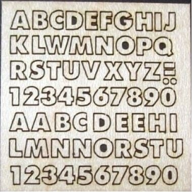 Letters en cijfers 2 mm hoog, ABC 2