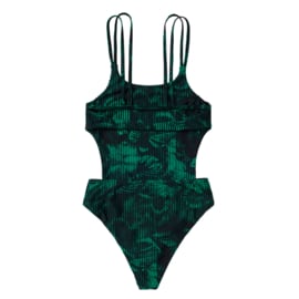 MYSTIC Jorun Cut Out Swimsuit black-green