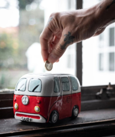 DEVOTED Surf Van Piggy Bank Red spaarpot