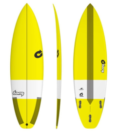 5'6" TORQ Comp. TEC surfboard (boardcollor yellow)