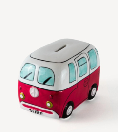 DEVOTED Surf Van Piggy Bank Red spaarpot