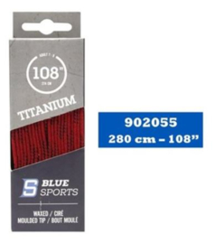 Blue Sports waxed laces red 280cm
