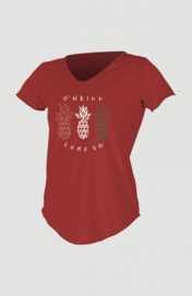 O'Neill WMS Graphic  S/S Scoop-Neck Sun Shirt taos red