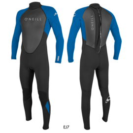 O'neill reactor II 3/2 back zip full youth black / ocean