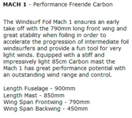 GA Windsurfing FOIL MACH 1 Freride Performance  2019