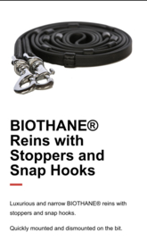 Eques biotane teugels met stops en zilver clips