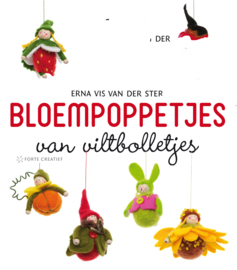 Bloempoppetjes van viltbolletjes