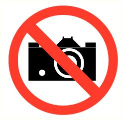 Fotograferen verboden 300 mm rond kunststof PP