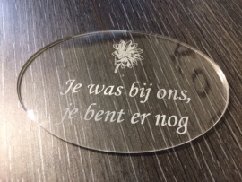 Plexiglas Ovaal 15x10 cm standaard tekst