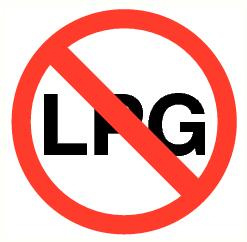 LPG verboden 300 mm rond kunststof PP