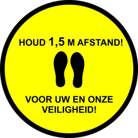 Vloersticker houd afstand rond