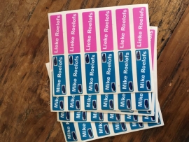 30 stickers met naam en/of adres