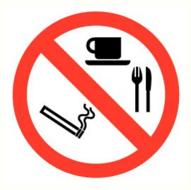 Verbod roken eten drinken 300 mm rond kunststof PP