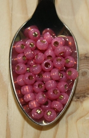 Seed bead - 6/0 - silverlined alabaster dyed dark rose