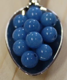 Jade kraal - Donker capri blauw - 6mm