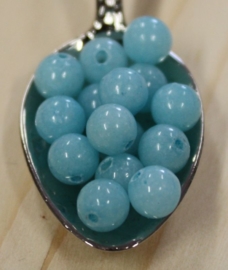 Jade perle - Bleached Aqua Blau - 6mm