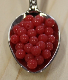 Jade perle - Rouge Rot - 4mm