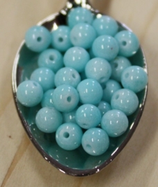 Jade kraal - Azuur blauw - 4mm