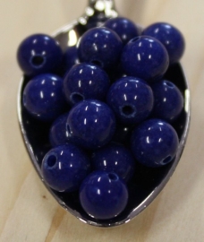 Jade perle - Dunkel Blau - 6mm
