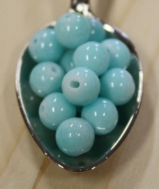 Jade kraal - Azuur blauw - 6mm