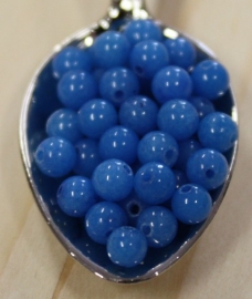 Jade perle - Dunkel Capri Blau - 4mm