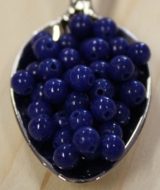 Jade perle - Dunkel Blau - 4mm