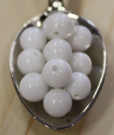 Jade perle - Weiß - 6mm