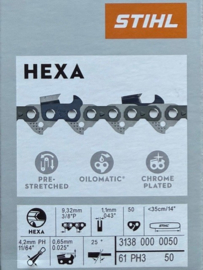 Stihl Rapid Hexa ketting (RH) 1.1mm | 3/8 | 50 aandrijfschakels | 35cm |Artnr  3138 000 0050