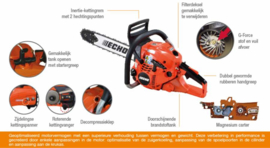 Echo CS501SX 50cc kettingzaag met gratis 2 kettingen en 2l olie