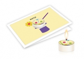 Candle card Sorry wenskaart