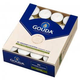 Gouda witte 4,5-uurs waxinelichtjes in doos 60 stuks