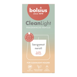 Bolsius - Clean Light Navullingen Bergamot & Neroli 2 stuks.