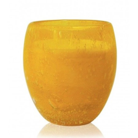 Les Lumières du Temps - Middelgrote geurkaars Perle Sunflower in Geel glas