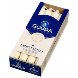 Gouda  Kroonkaarsen 240/24 Ivoor (8 stuks)