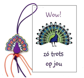 Kaartje - Met Pauw - Zo Trots Op Jou Cadeau Idee Brievenbus