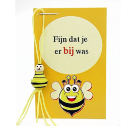 Kaartje - Met Kleine Bij - Fijn Dat Je Er Bij Was Cadeau Idee Brievenbus