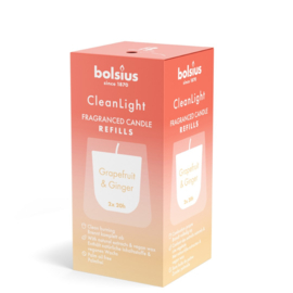 Bolsius - Clean Light Navullingen  Grapefruit & Ginger 2 stuks.