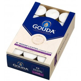 Gouda witte 6-uurs waxinelichtjes in doos 45 stuks