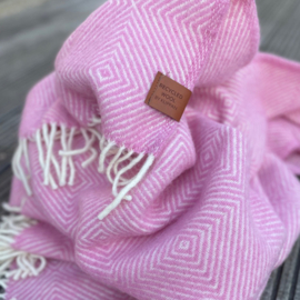 Wollen plaid Gooseye pink
